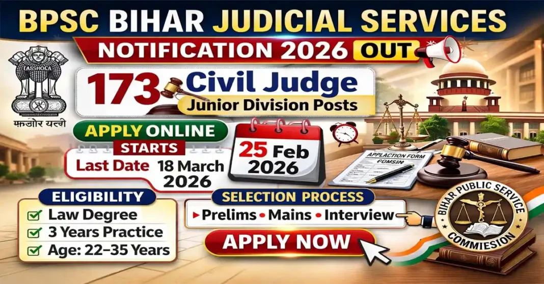 BPSC Civil Judge Recruitment 2026: Complete Guide to 33rd Bihar Judicial Services Exam.