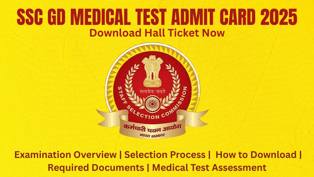 SSC GD Medical Test Admit Card 2025: Download Hall Ticket