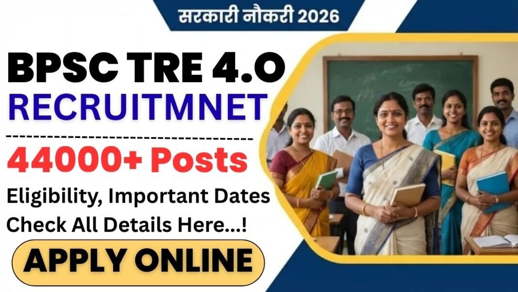 BPSC School Teacher TRE 4.0 Recruitment 2026 Out For 44000+ Posts