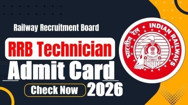 Railway RRB Technician CEN.No 02/2025 Admit Card 2025 Out