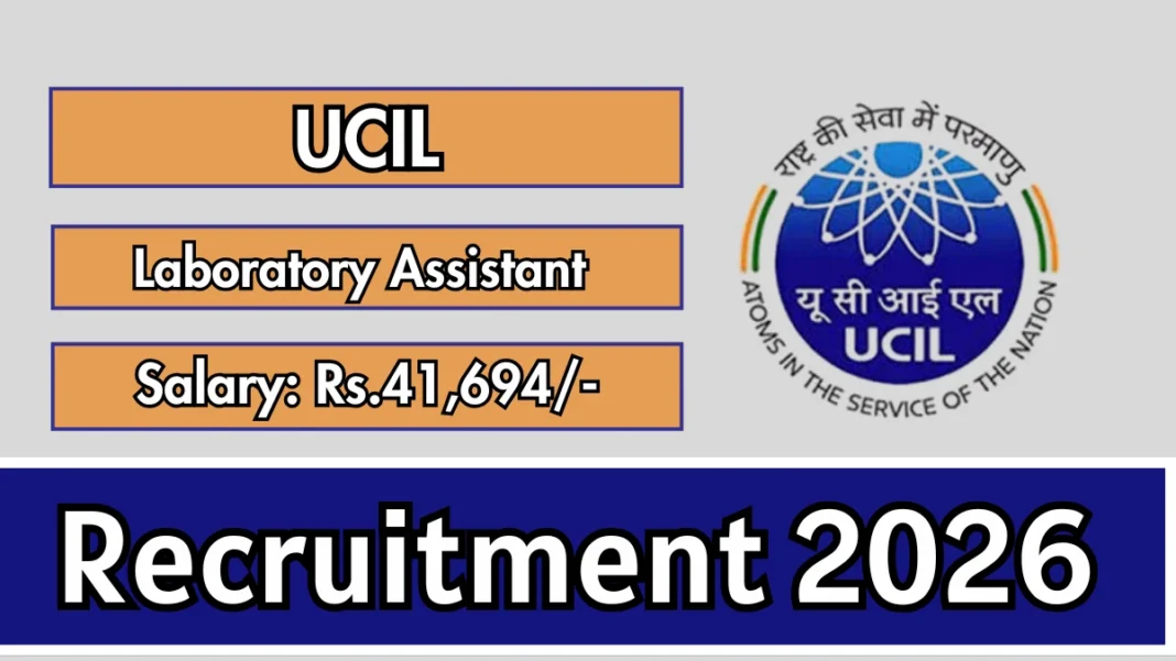UCIL Laboratory Assistant Recruitment 2026